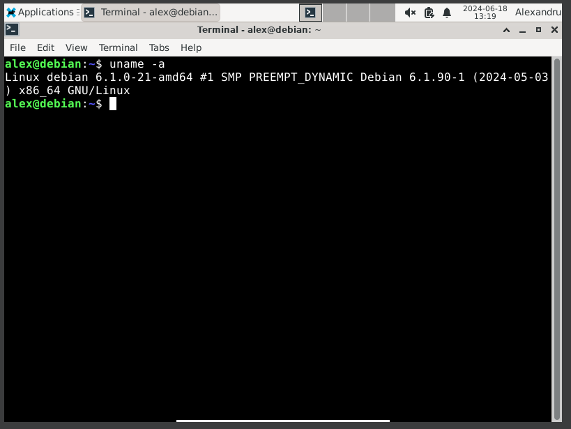 Xfce4 is running on Debian